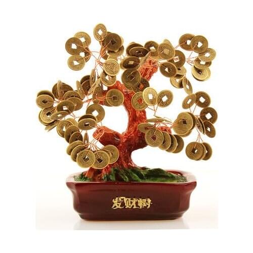 Lucky Coin Tree Money Opening Ornament Traditional Chinese Feng Shui Enrichment Decoration