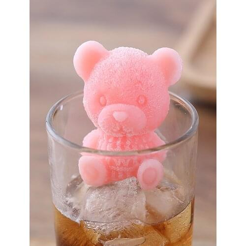 DIY Cartoon Bear Ice Cube Mold Chocolate Silicone Mold Silicone Kitchen Baking Accessories For Drink Coffee Ice Cream Cake Dec