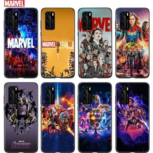 Silicone Cover Marvel Avengers Assemble For Huawei P 50 P40 P30 P20 P10 P9 P8 Pro Plus Lite E mini 2017 2019 Phone Case