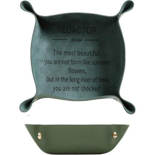 1pc Foldable Storage Box PU Leather Square Tray for Dice Leather jewelry plate Leather Tray Table Games Key Wallet Coin Box Tray