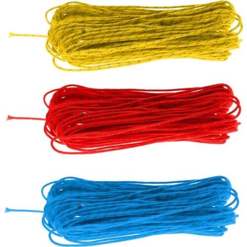 20M 1.8mm Reflective Guyline Tent Tarp Rope Guy Line Runner Fastener Rope Camping Tents Awning Canopy Accessories
