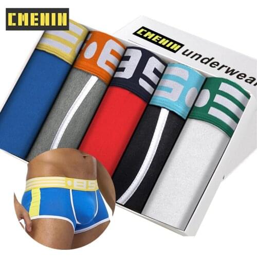 5pcs/lot Mens Underwear Boxer Male Panties Cotton Man Underpants Soft Boxers Short Boxershort Solid Under Wear BS101