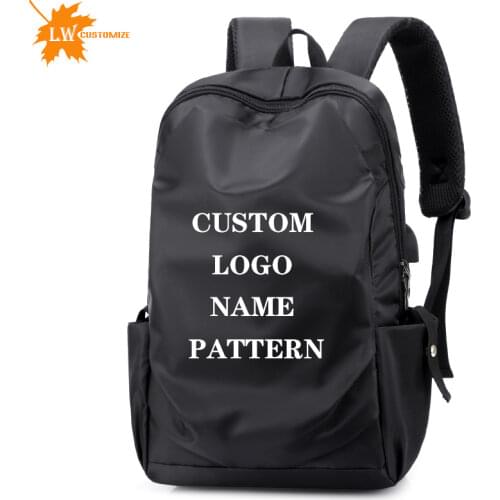Fashion Anti-theft Black Backpack Men Laptop Rucksack USB Charge School Shoulder Bags Waterproof Nylon Backpack Customize Logo
