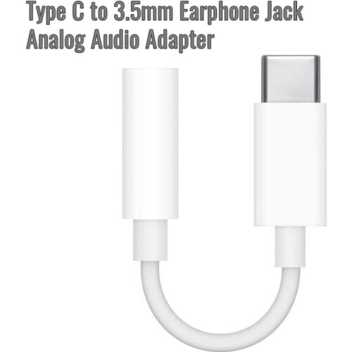 USB Type C to 3.5mm Earphone Jack Analog Audio Adapter for Xiaomi Honor Huawei