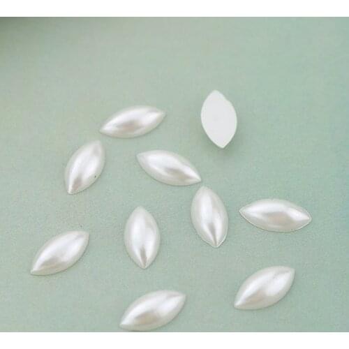 Ivory/White Horse eye Shape ABS Flatback Pearl For DIY Scrapbook Stones for Clothes Jewelry Nail Tips Crafts Beads