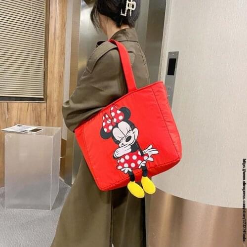 Cartoon lady shoulder bag High capacity mickey mouse canves handbag cartoon shopping bag Disney big bag