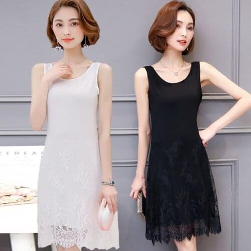 Dresses for Women Lace Summer New Sleeveless Sexy Slip plus Size Vest Dress Womens Clothing Vestido De Mujer