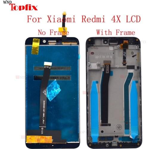 100% Tested LCD For Xiaomi Redmi 4X Mobile Phone LCD Display Touch Screen Digitizer With Frame Replacement For Redmi 4X LCD