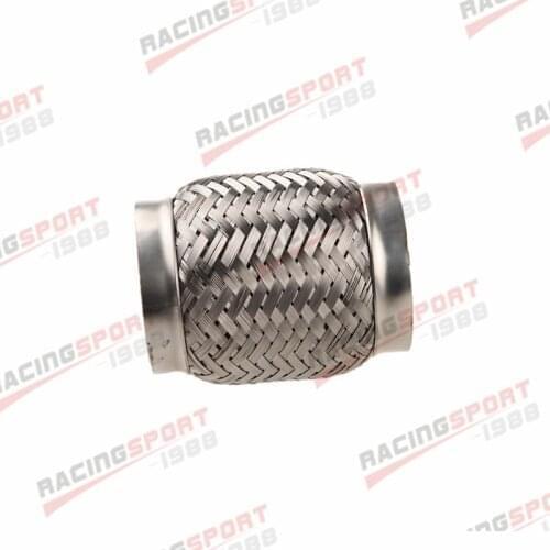 2.75" Exhaust Flex Pipe 2 3/4" x 4" OL Heavy Duty Stainless Steel Interlock