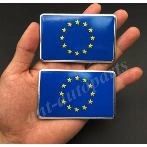 2x EU European Union Flag Car Emblem Badge Motorcycle Sticker Decals Fairing