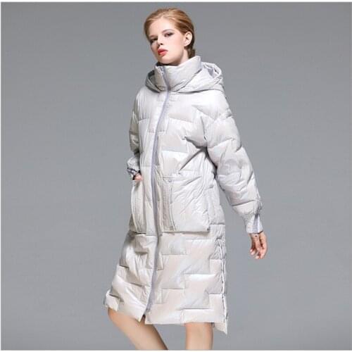2020 winter new down jacket women mid-length jackets 90 white duck down stand collar hooded coat thick coats outwears overcoat