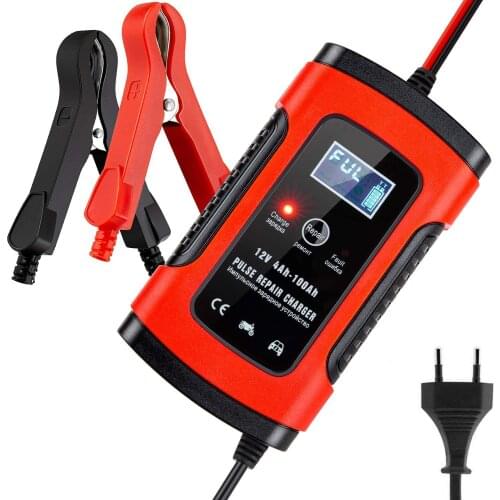 FOXSUR 12 6VAutomatic Car& MotorcycleBattery Charger Intelligent Fast Power Charging Pulse Repair Chargers Digital LCDDisplay