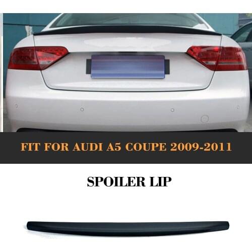 Car Rear Trunk Boot Custom Spoiler Lip Rear Wing For Audi A5 Coupe 2 Door standard Only 2009-2015 Blcak PU