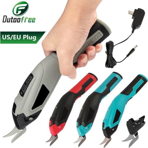 110V-220V Electric Cordless Scissors Fabric Leather Cloth Cutting USB Recharge Handheld Scissors With 2PCS Cutter Head