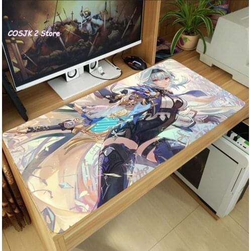 Anime Game Genshin Impact Eula Large Mouse Pad Gaming Computer Desk Keyboard Mat Anti-Slip Thicken Playmat Mousepad Cosplay Gift