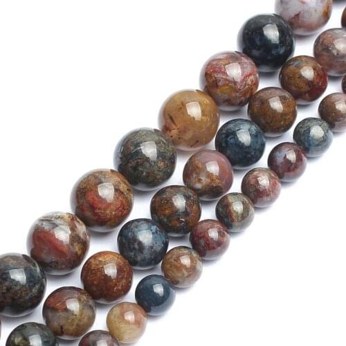 Natural Pietersite Stone Beads For Jewelry Making Pick Size 6 8 10 12mm Round Loose Strand DIY Bracelet Necklace Earring 15"