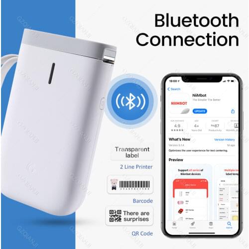 Colors D11 NIIMBOT Portable Mini Label Printer Wireless Bluetooth Label Printer Price Tag for mobile phone iOS Android Free App