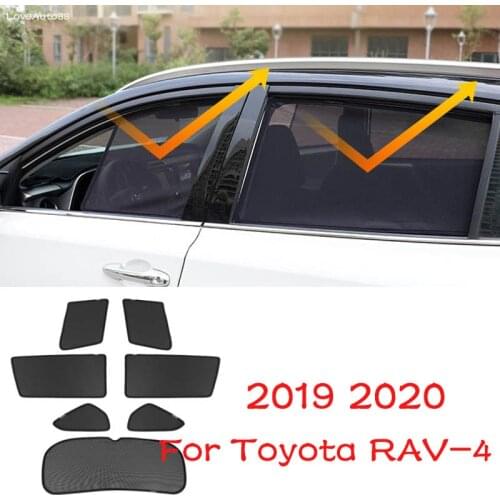 Car Sunshade Magnet Sun Protection Back Front Rear Window Sun Shade Visor Protector For Toyota RAV4 RAV-4 2019 2020 2021