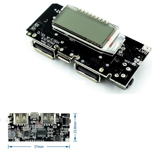 Dual USB 5V 1A 2.1A Mobile Power Bank 18650 Lithium Battery Charger Board Digital LCD Charging DIY Module Automatic Protection