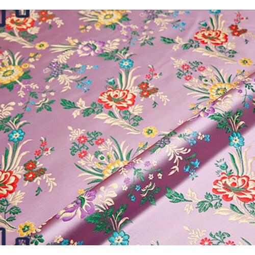 Violet floral Brocade Fabric Damask Jacquard Apparel Costume Upholstery Furnishing crafts patchwork cushion fabric 75CM*50CM