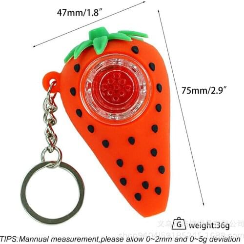 Smoking pipe pineapple Hookahs silicone hand pipes Glass Bong Water Pipes glass bowl tobacco Oil Rigs Portable with keychain