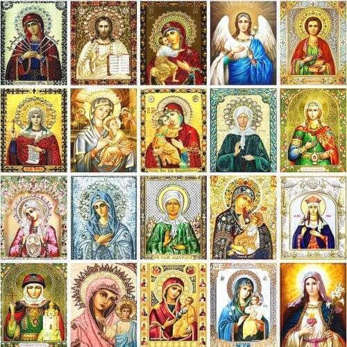 5d Virgin Mary Diamond Painting Accessoires Full Drill Square/ Round Diamond Mosaic Embroidery Kit Madonna Art Christian Decor