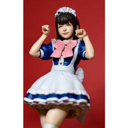 Unpainted Little Maid Resin Figure 1/12 Scale Model Kit Assembly Models Kit Resin Colorless Self-Assembled Toy