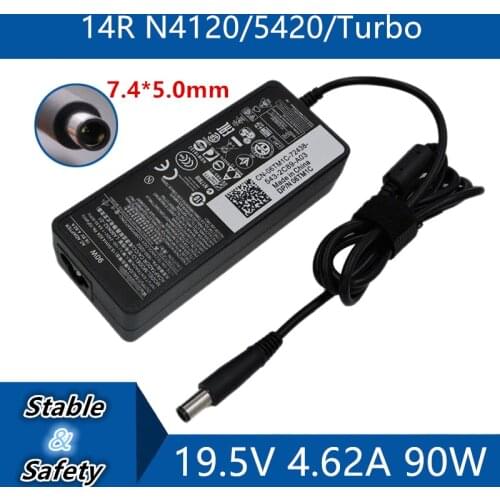 New 19.5V 4.62A 7.4*5.0mm Universal Laptop Adapter Charger For DELL Inspiron 14R N4120/5420/Turbo DC Jack Power adapter