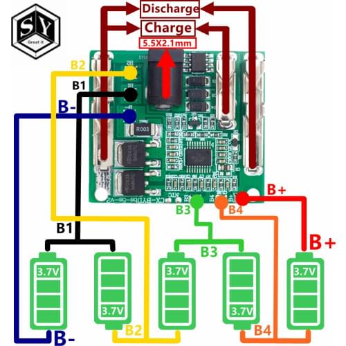 5S 18V 21V 20A Battery Charging Protection Board Li-Ion Lithium Battery Pack Protection Circuit Board BMS Module For Power Tools