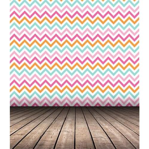 Rainbow Chevron Photography Background Newborn Dark Brown Wood Photo Backdrop for Kids Custom Studio Props