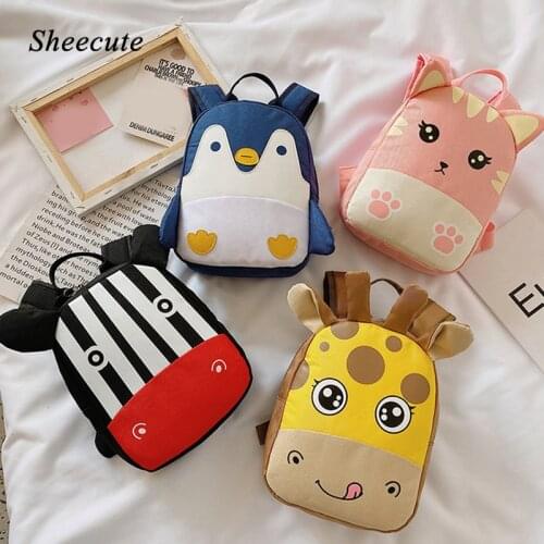 New Anti-lost Cartoon Backpack for Kindergarten School Bags Baby Toddler Boys and Girls School Backpacks Zipper Kids Bookbag