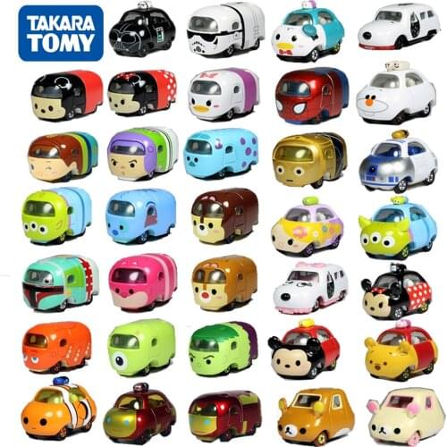 Takara Tomy Cars Disney Mickey Minnie Mouse Pooh Bear Iron Man Tangled Snoopy Olaf Darth Vader Model Auto Kinderen Speelgoed