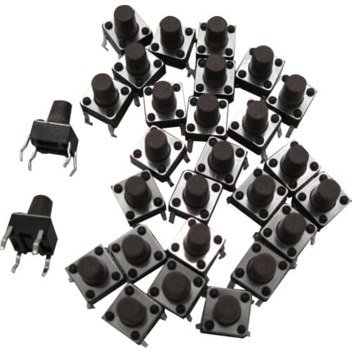 100pcs 6x6x9MM 4PIN Tactile Tact Push Button Micro Switch Direct Touch micro switch Brown 6*6*9 keys button DIP 4pin