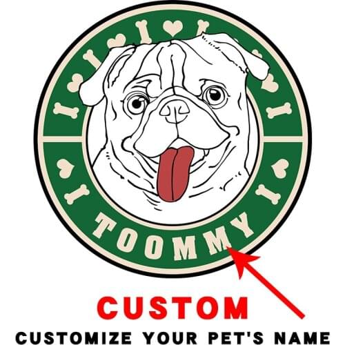 Pet dog animals Pug Customization of pets name patches for clothing iron on patches Heat-sensitive patches Heat Transfer patch