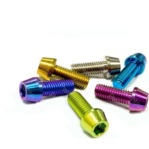 M8 X 20mm Motorcycle Titanium Bolts Taper Hex Head Screw for Bicycle Car DIY Grade 5 Ti Bolt 1 PCS