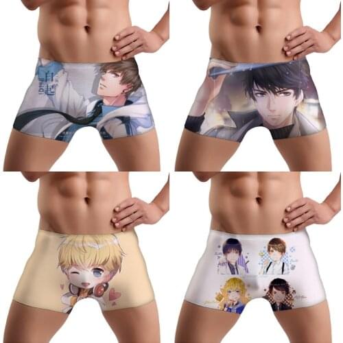 Anime Love and Producer Bai Qi Cartoon Printed Mens Underwear Brief Short Underpants Cosplay Costume for Men Boy 1pcs