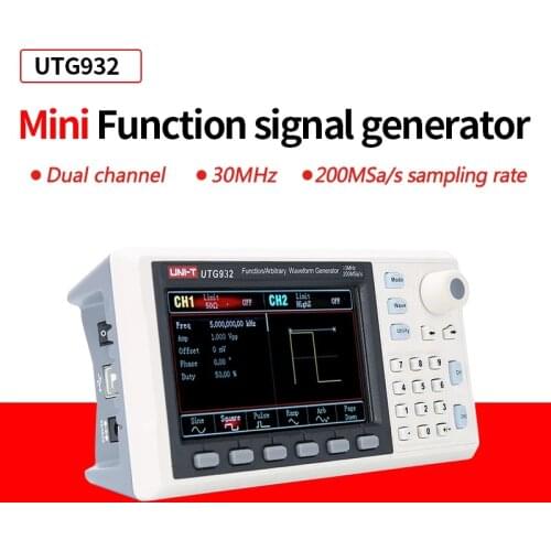 UTG932 UTG962 Function Arbitrary Waveform Generator Signal Source Dual Channel 200MS/s 14bits Frequency Meter 30Mhz 60Mhz