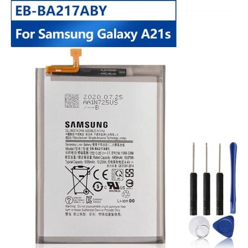 Samsung Original EB-BA217ABY Battery For Samsung Galaxy A21s EB-BA217ABY Genuine Replacement Phone Battery 5000mAh + Free Tools