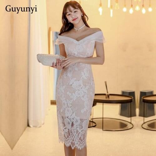 High Waist Tight Lace Dress 2021 Spring Sexy Sleeveless Off The Shoulder Slash Neck Temperament Elegant Party Dress Women