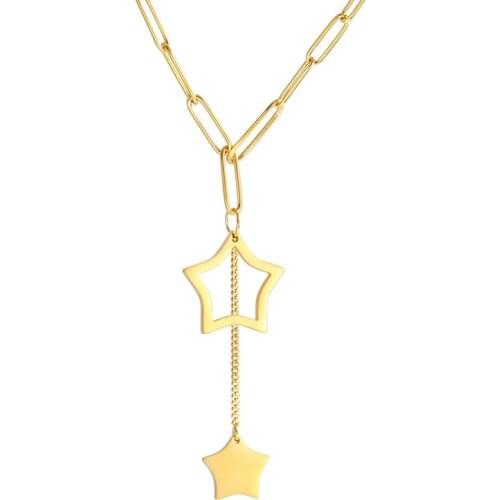 Star Pendants Necklaces For Women Korean New Design Temperament Chain Choker Necklace Hot Sel