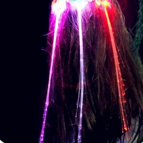 1pcs LED wig Colorful Flash LED Hair Braid Hairpin Luminous Braid Optical Fiber Wire Party Prom Supplies Hair Accessory 8Z