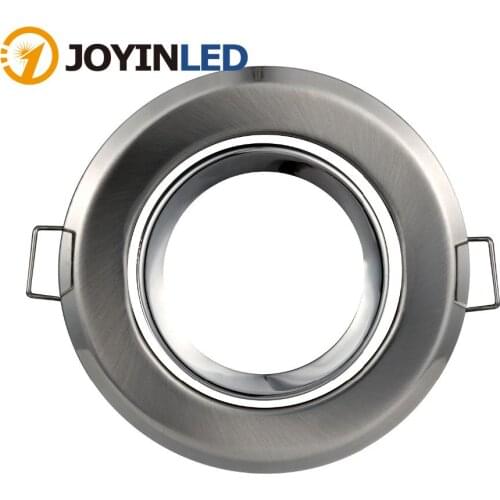 10pcs Silver Round Recessed Spotlights Light Fixture LED GU10 MR16 Bulb Lamp Fittings Light Frames Recesse Downlight