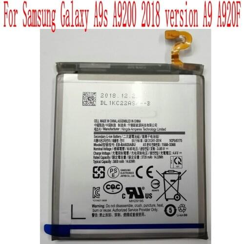 100% Brand new High Quality 3800mAh EB-BA920ABU Battery For Samsung Galaxy A9s A9200 2018 version A9 A920F Mobile Phone