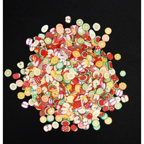 1000pcs Addition Slices Slide Charms for Slime Supplies Fluffy Slimes Fruit Polymer Slime Accessories Putty Clay Nail Art