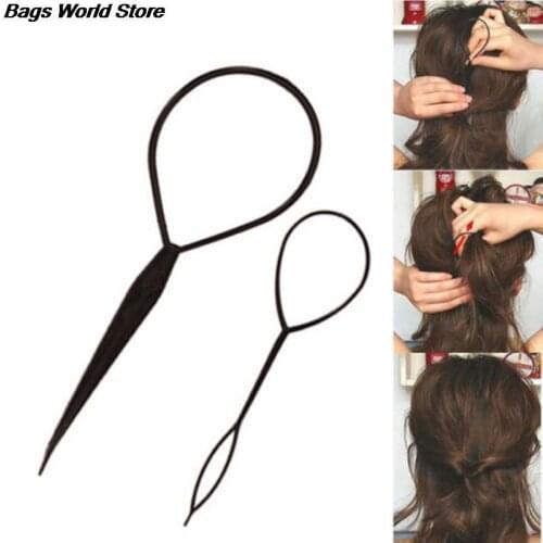 2pcs Chic Tail Hair Braid Ponytail Styling Maker Clip Tool Black Hot Sale Hair Accessories On Sale