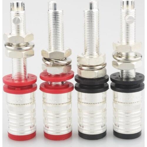 4pcs High Quality 838-L-AG Silver Plated Speaker Terminal Binding post Audio Speaker Terminal Plug