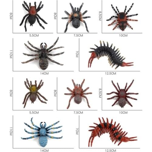 5pcs/pack Halloween Spider Centipede Tricky Decoration Childrens Cognitive Simulation Spider Centipede Model