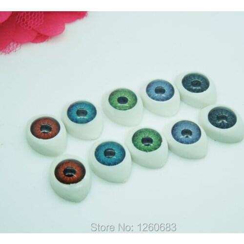 50Pcs(25pairs) Half Plastic Doll Eyes Mix color BJD EYES, Oval Doll Dollfie Eyes Eyeballs Wholesale 10*14.5 AL099