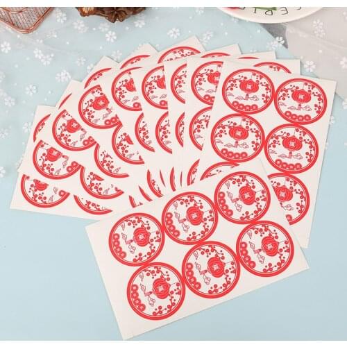 60pcs 10sheet Chinese "fu" Mini Paper red Vintage Sealing Stickers DIY memo pencil Bag Packaging desk stationery stickers Label
