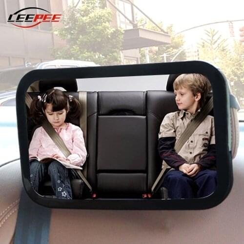 LEEPEE Car Rear View Curved Mirror Wide Angle Baby Chlidren Safety Monitor Adjustable Easy Install Auto Accessories Interior